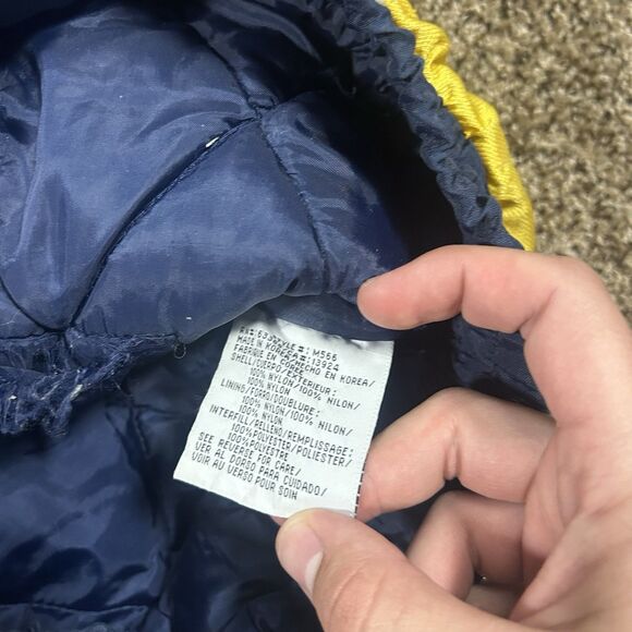 Vintage Michigan Wolverines LOGO 7 Puffer Jacket Men’s XL Full Zip 90s Blue - Picture 10 of 11